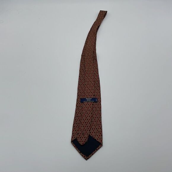 Red and gold 100% silk brooks basics necktie - Picture 4 of 4